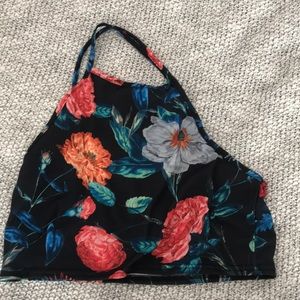 floral halter crop top